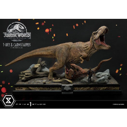 Jurassic World: Fallen Kingdom socha 1/15 T-Rex & Carnotaurus 90 cm
